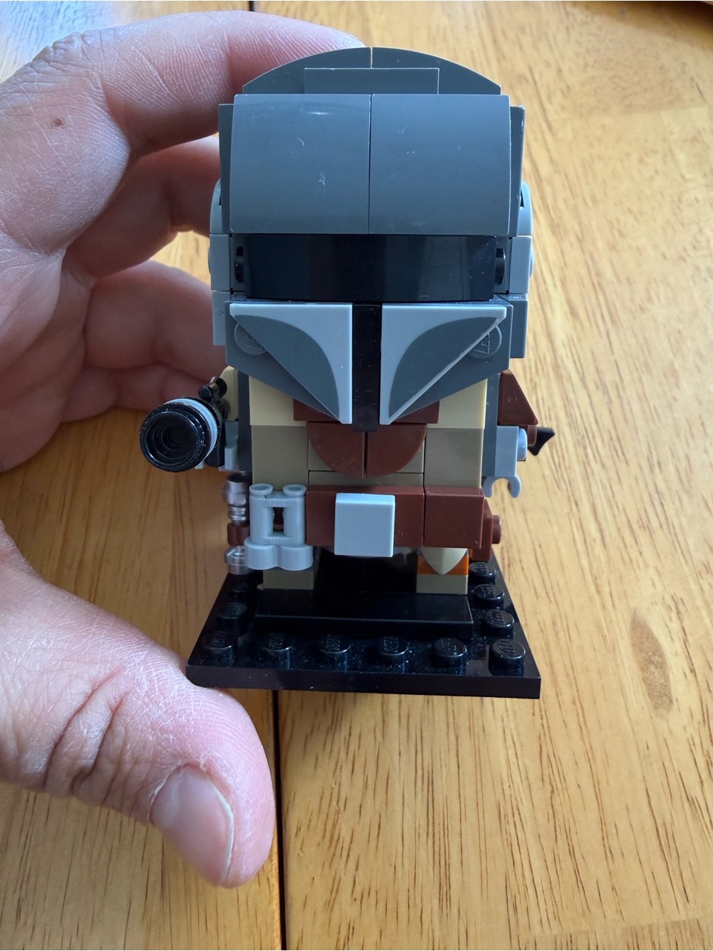 Lego Gray and Brown Mandalorian Style Figure Build no box or instructions